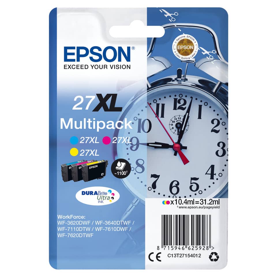 Tintenpatrone, EPSON, 27XL, DURABrite, Mehrpack