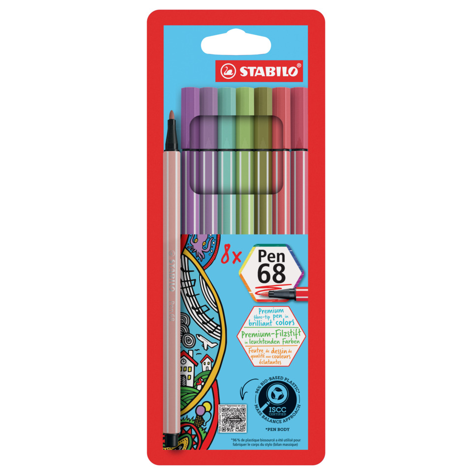 Marker, 8x Stifte, Pastellfarben, Filzstift, Packung