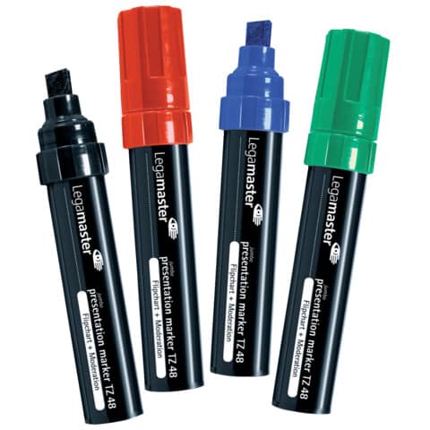 Flipchartmarker TZ41, 4-12mm, Keilspitze, 4 Etui sortiert LEGAMASTER 7-155594