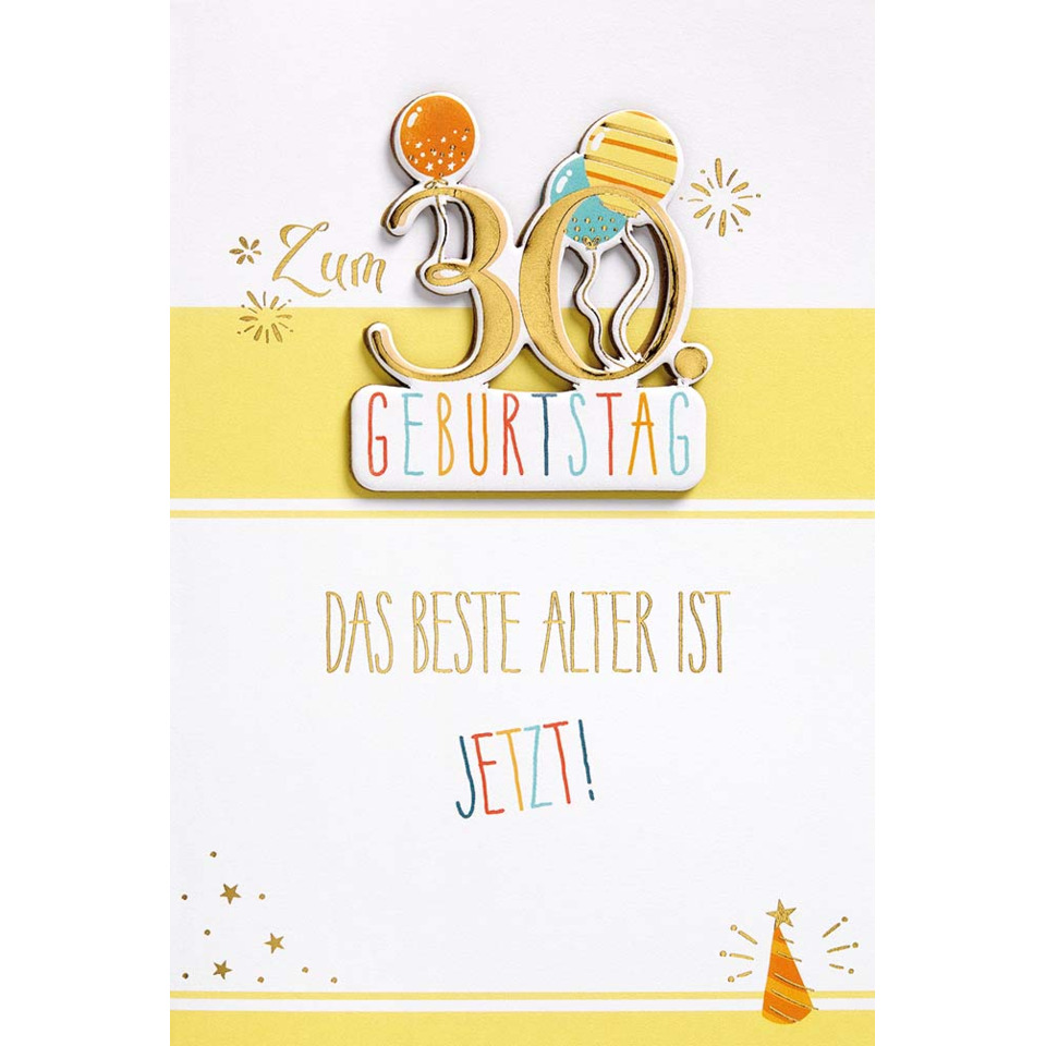 Geburtstag, Kartengruß, 30. Geburtstag, Kartenmotiv, Papierkarte
