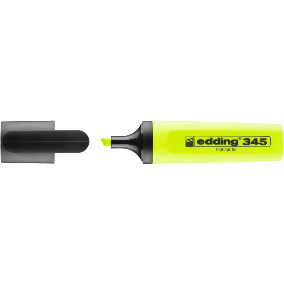 highlighter, neon gelb, marker, stift, edding 345