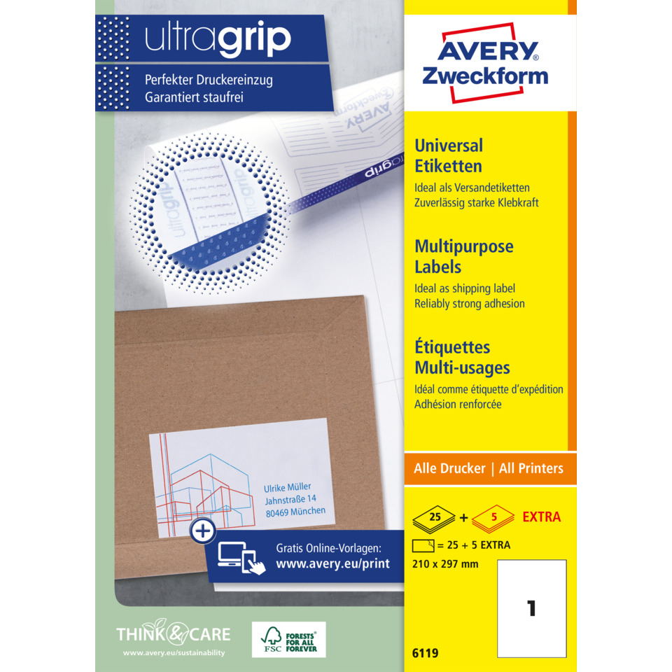 multifunction-label, Versandetikett, Universell-Label, Bürobedarf, Aufkleber