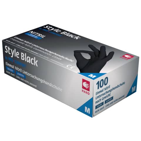 Einmalhandschuhe Nitril, Gr.L, 100 Stück, schwarz HASK 248003210