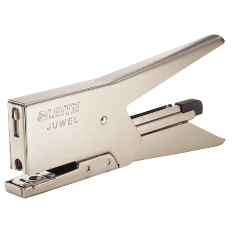 Heftzange Juwel 2000, 12 Blatt, Einlegetiefe 28 mm, nickel LEITZ 5557-00-82
