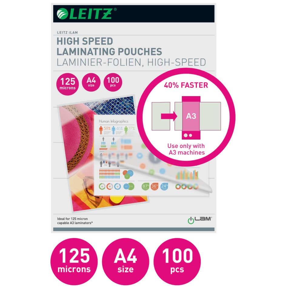 laminating pouches, A4 size, 125 microns, high speed, lamination film