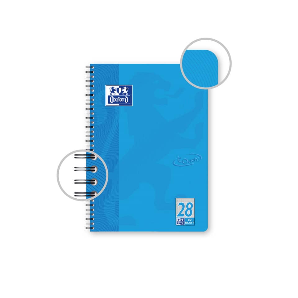 Notizbuch, Spiralbindung, Blau, Oxford, 28 Seiten
