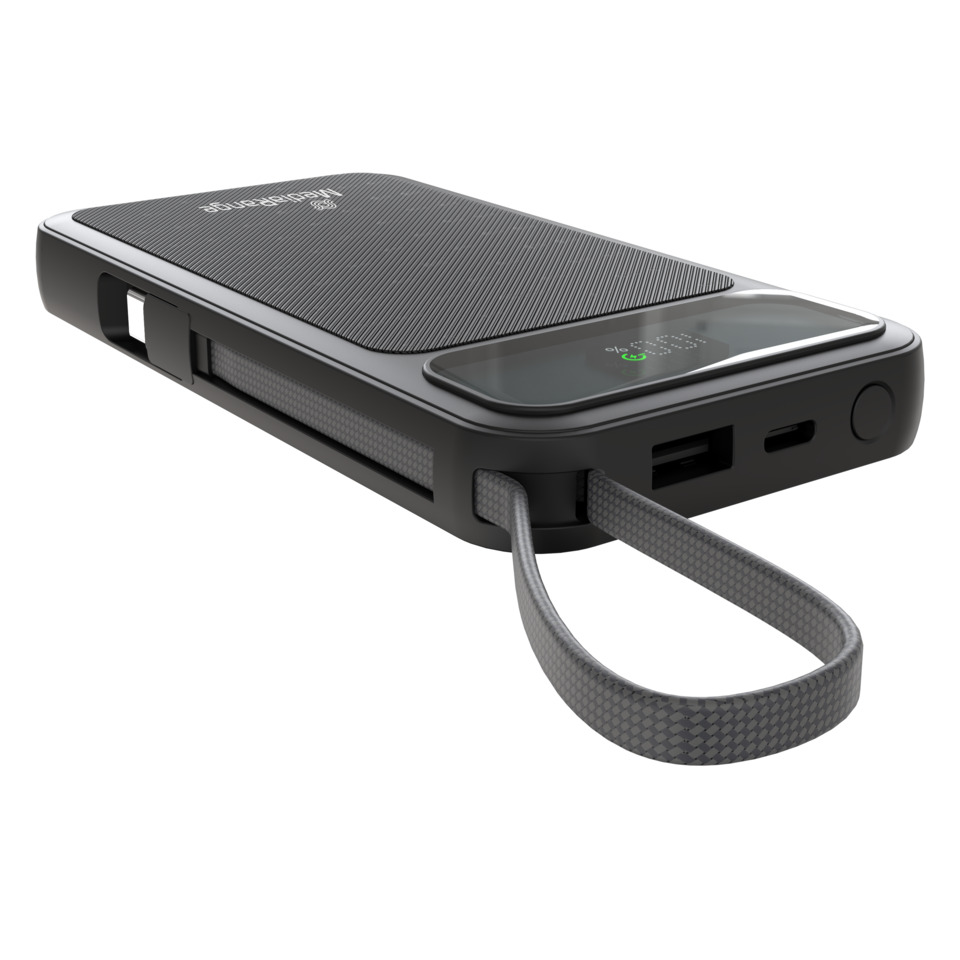 Powerbank, Slim, USB-A, USB-C, Kabeltasche