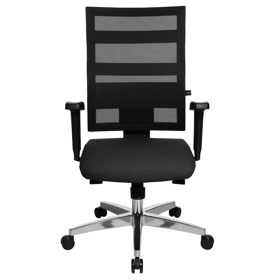Schreibtischstuhl, Mesh-Rückenteil, schwarz, Höhenverstellbar, Rollenbasis