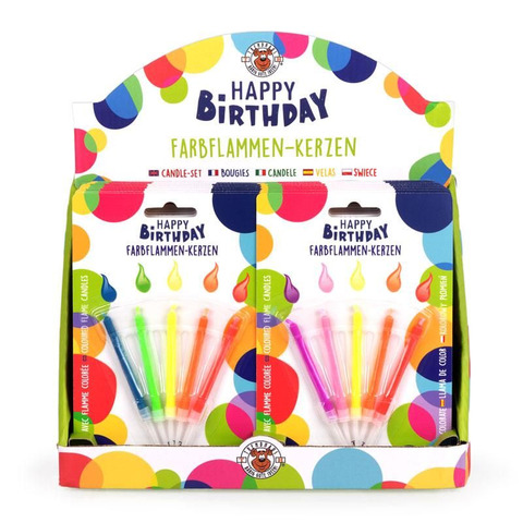 Geburtstagskerze farbige Flamme Birthday Fun, sortiert TRENDHAUS 963864