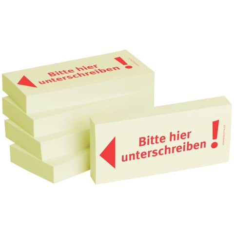 Haftnotiz Bitte hier unterschreiben, 75x35mm, 5x100 Blatt BIZSTIX 1301010143