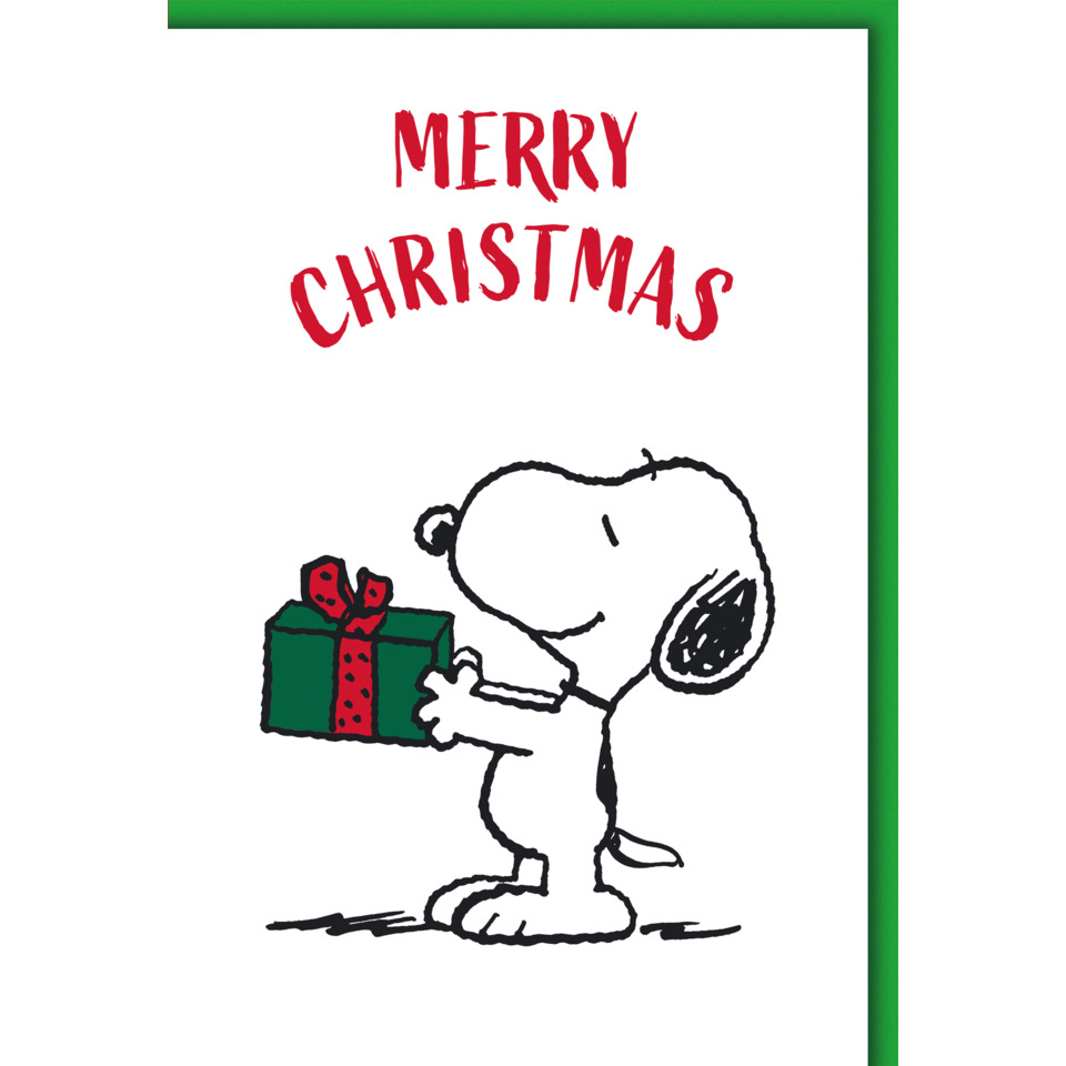 Weihnachtskarte, Snoopy, Geschenk, Merry Christmas, Cartoon