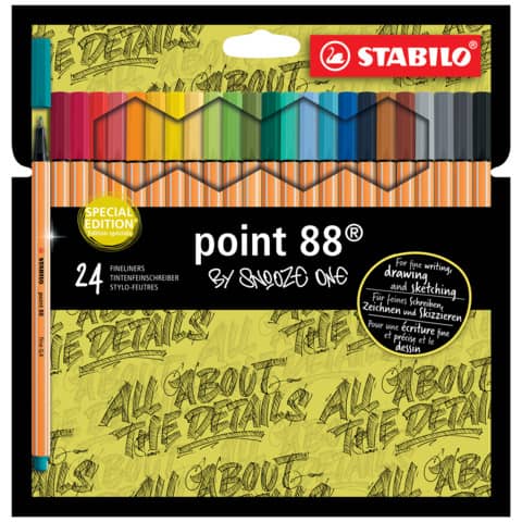 Finelineretui 0,4 mm Point 88 24Stück sortiert Snooze One STABILO 8824/1-06