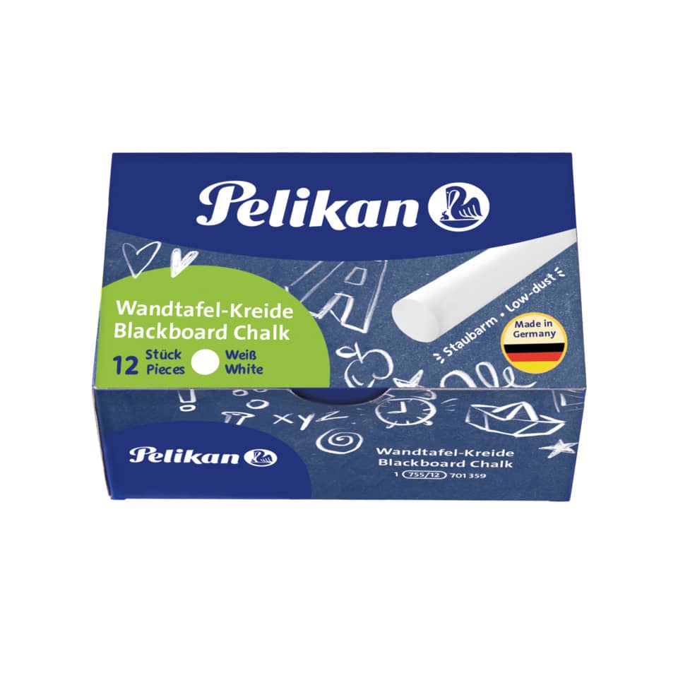 Wandtafel Kreide, Blackboard Chalk, Weiße Kreide, Stückzahl 12, Pelikan