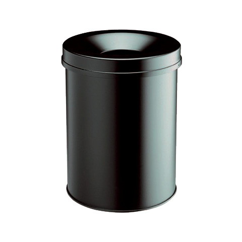 Papierkorb SAFE rund 15, Stahl, rund, 260x357mm (ØxH), 15 l, schwarz DURABLE 3305 01