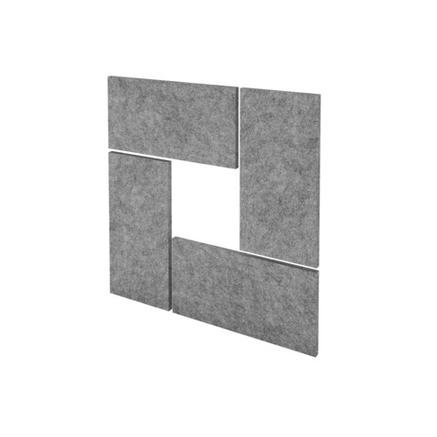 Akustik-Wandpanel 4er-Set, 65 x 62 cm, Filzoptik, grau HAMMERBACHER VAWP65/5
