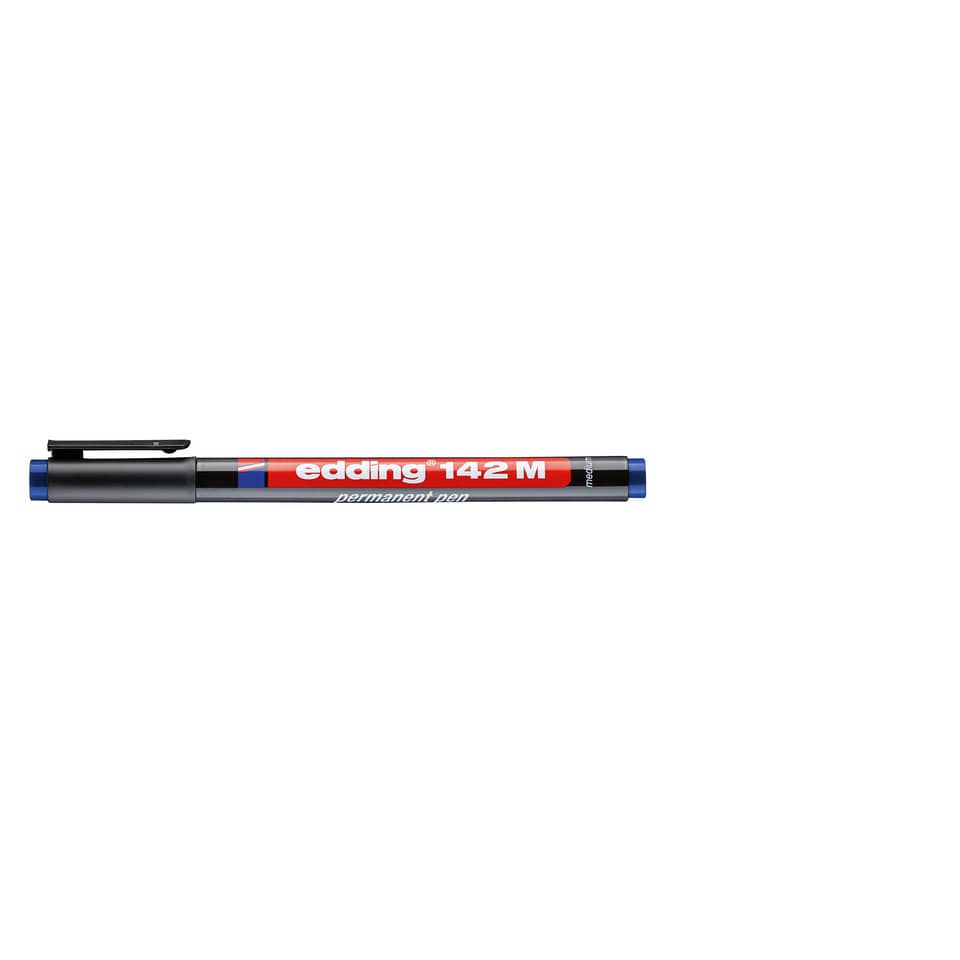 Permanentmarker, Blauer Deckel, Schwarzer Körper, Edding 142M, Markerstift