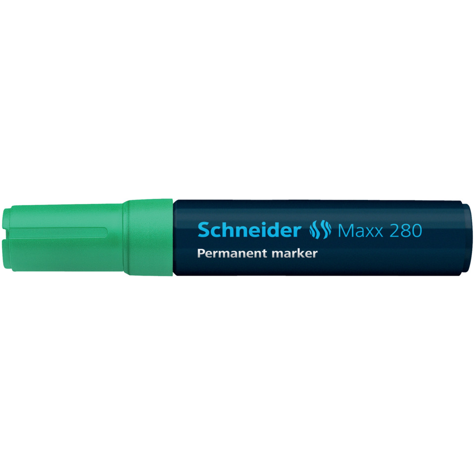 Permanentmarker, Marker, Nassmarke, Grüner Deckel, Schneider