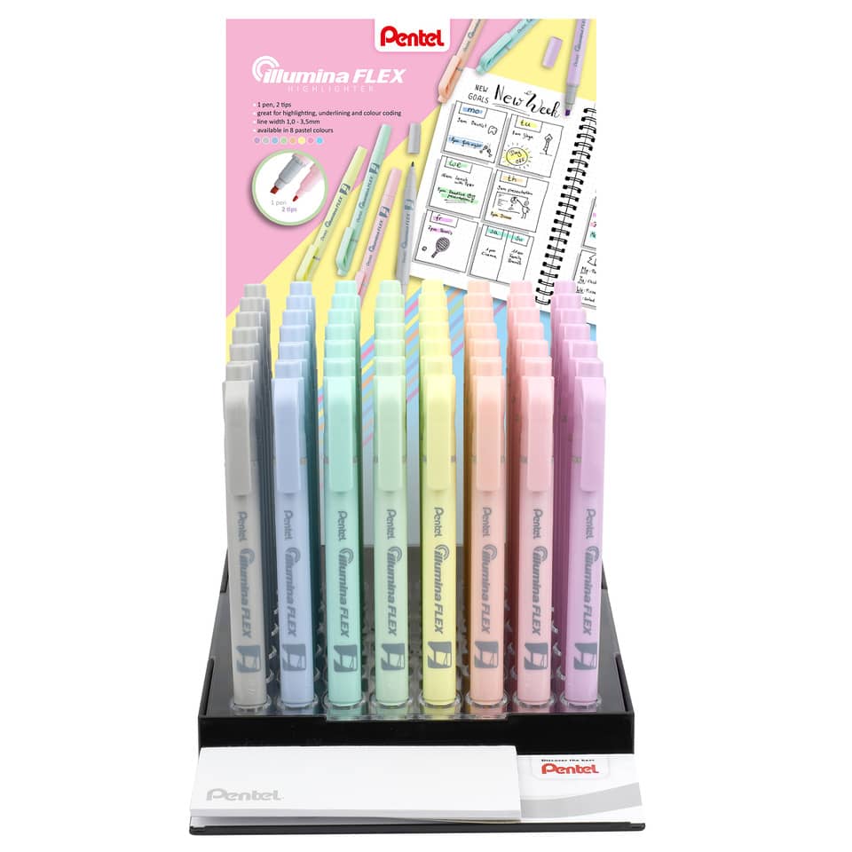 Textmarker Illumina Flex, 1-3,5mm, im Display sortiert PENTEL SLW11P-4E