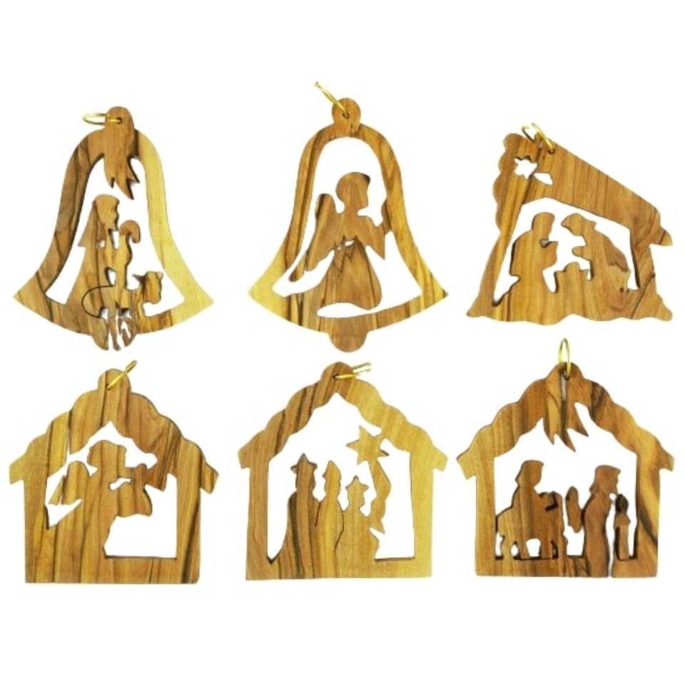 Holzanhänger, Weihnachtsfiguren, Sterne, Schnittmuster, Natürliche Holzoptik