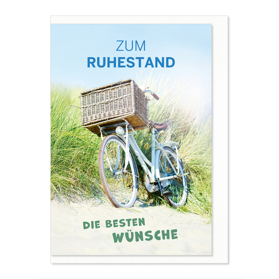 Fahrrad, Korb, Sandpfad, Sommer, Postkarte