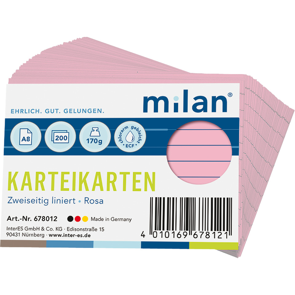 Karteikarten, Rosa, Zweiseitig, A4, 145x127