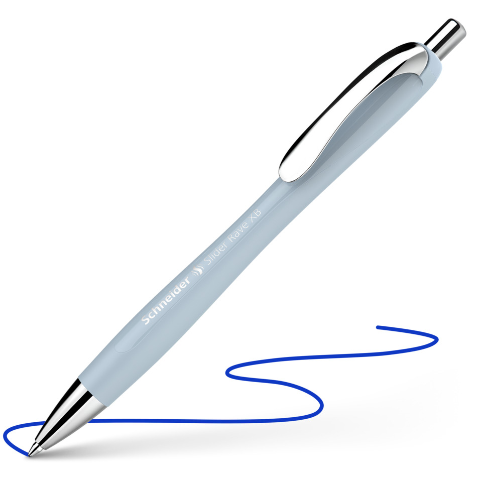 pen, ballpoint, blau, metallisch, Klettclip