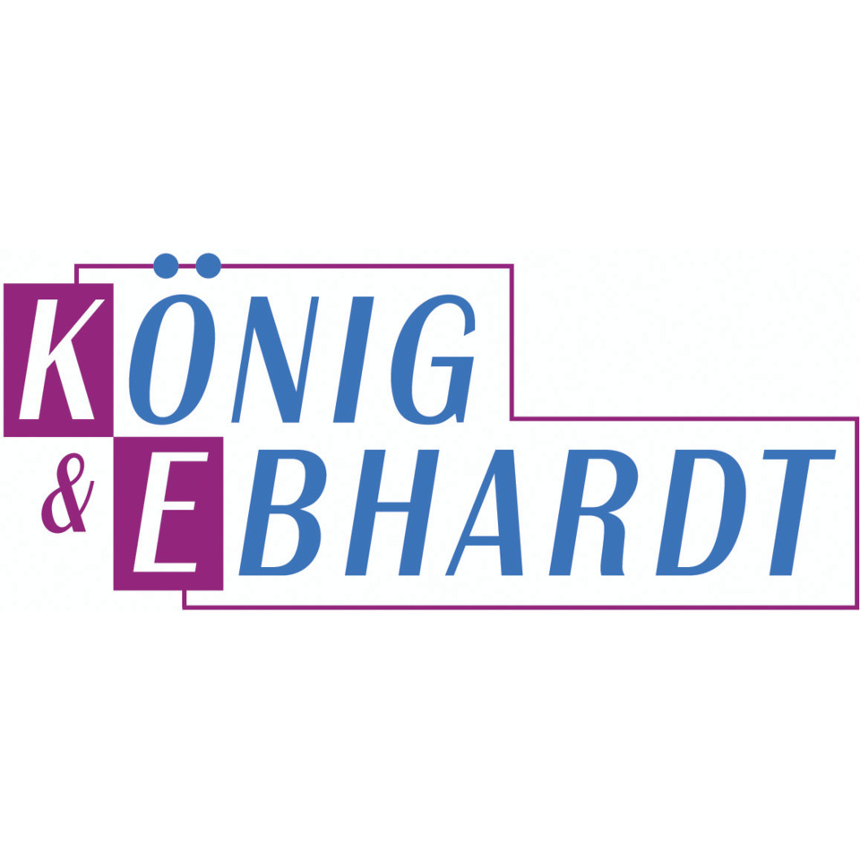 König & Ehbardt Logo, Markenlogo, Grafikdesign, Lila Blau, Werbezeichen