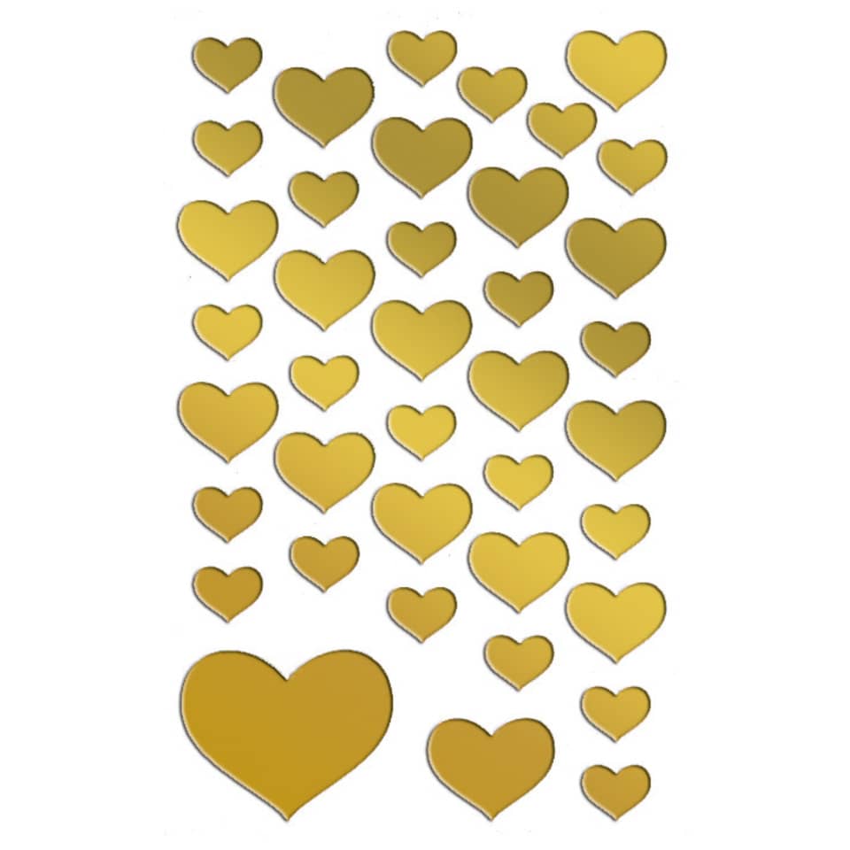 herzaufkleber, herzen, goldfarben, stickers, dekoraufkleber