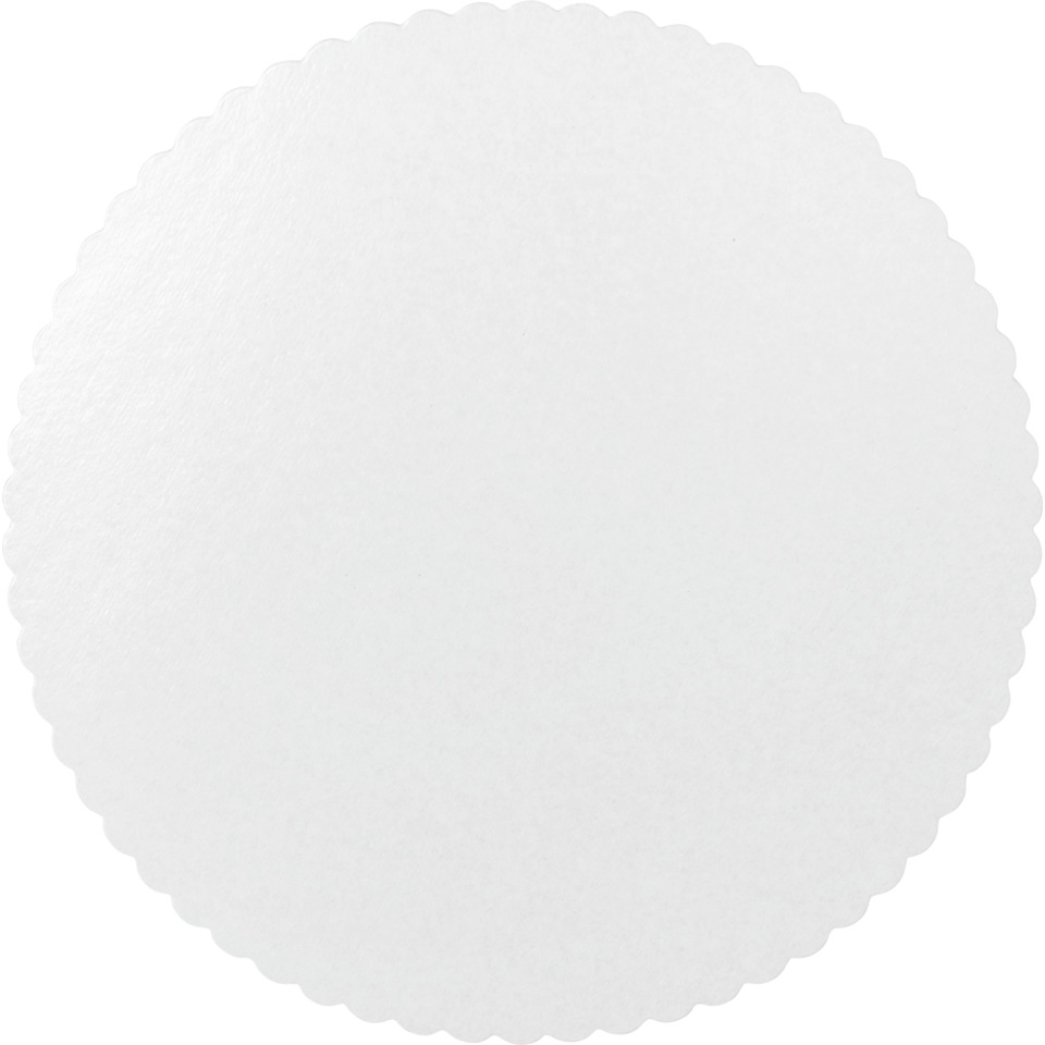 round, white, coaster, scalloped edge, plain