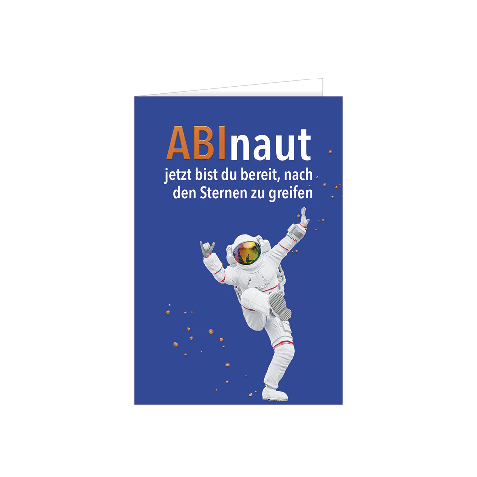 Astronaut, Poster, Blauer Hintergrund, Weltraumanzug, Goldener Text