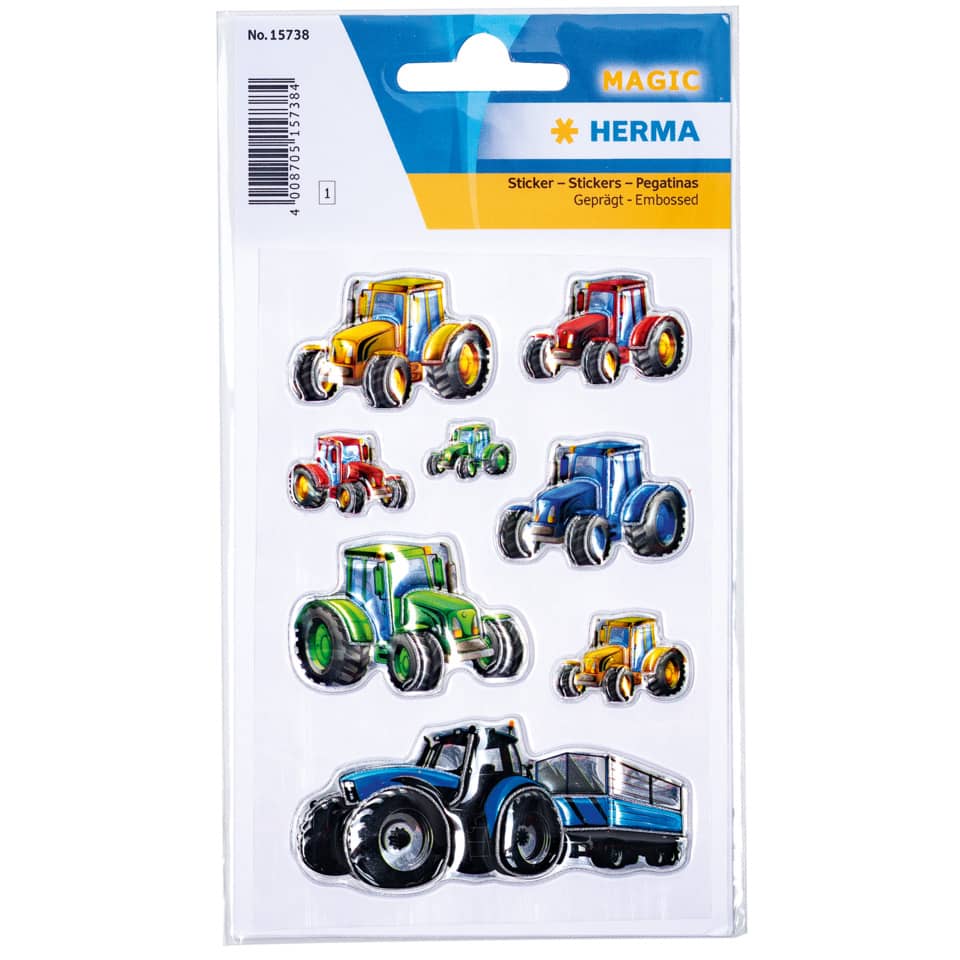 Tractor-Aufkleber, Stickerbogen, Geprägt-Aufkleber, Bauernfahrzeug, Traktor Clipart