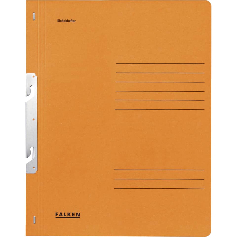 orange folder, three-ring binder, clipboard, lined lines, FALKEN logo