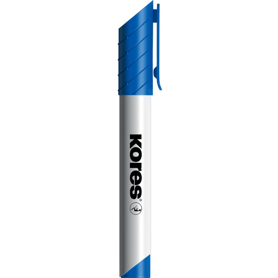 white marker, blue cap, Kores, felt-tip, pen