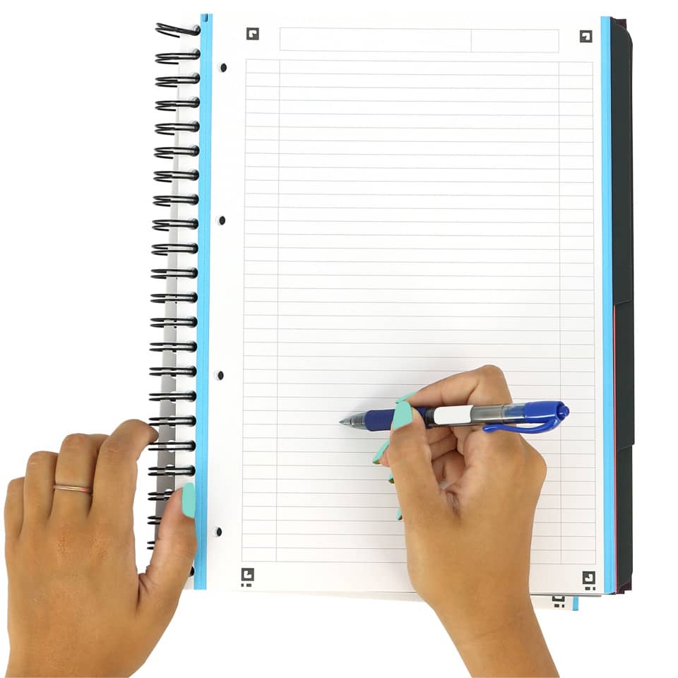 Notizblock, Spirale, Linierte Papiere, Dokumentenblock, Stift mit Kappe
