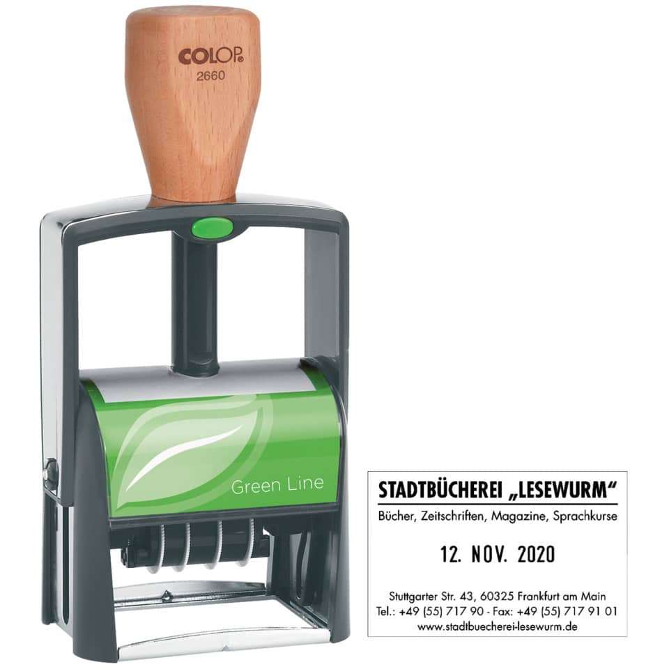 Stempel, Stempelgerät, Grün, Green Line, Holzstempel