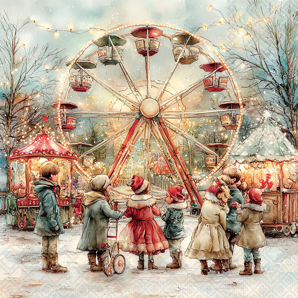 weihnachtsmarkt, rad, fahrgeschäft, festlich, lichterketten