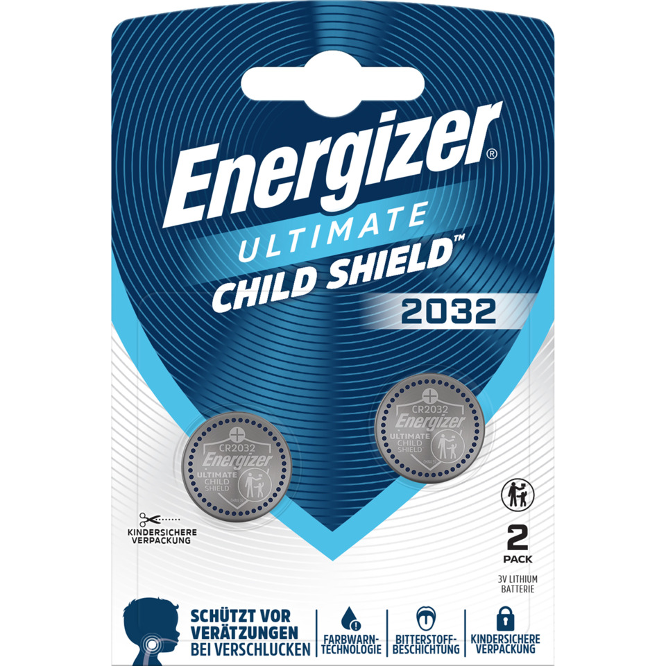Energizer, Child Shield, 2032, CR2032, Lithium button cell