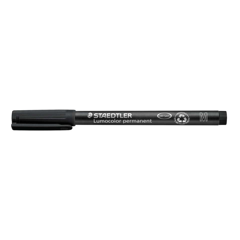 Permanentmarker, Lumocolor, Staedtler, schwarz, mittelspitze