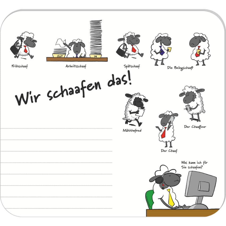 lamb, sheep, notizen, büro, cartoon