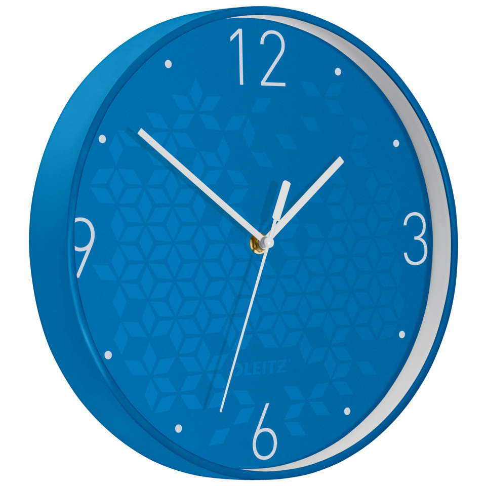 Wanduhr, Wandclock, Blue clock, Geometrisches Muster, Quarzuhr