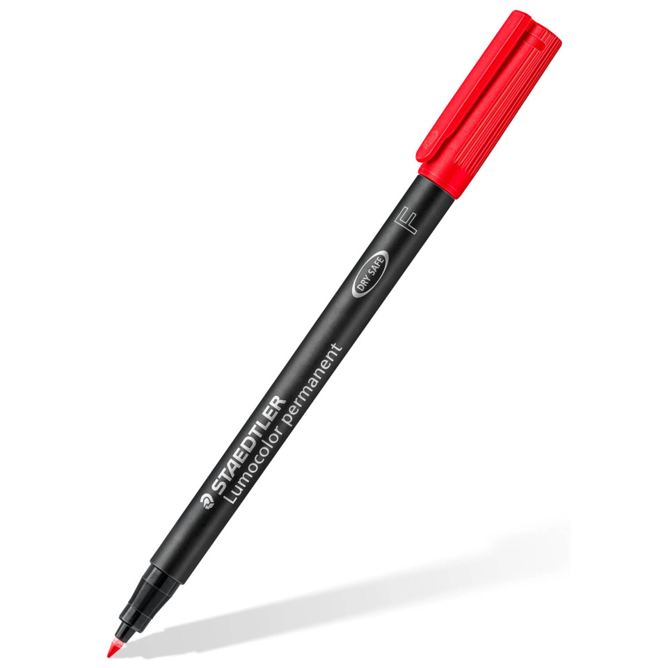 Whiteboard-Marker, Kappe rot, Feinspitze, Permanentmarker, Staedtler