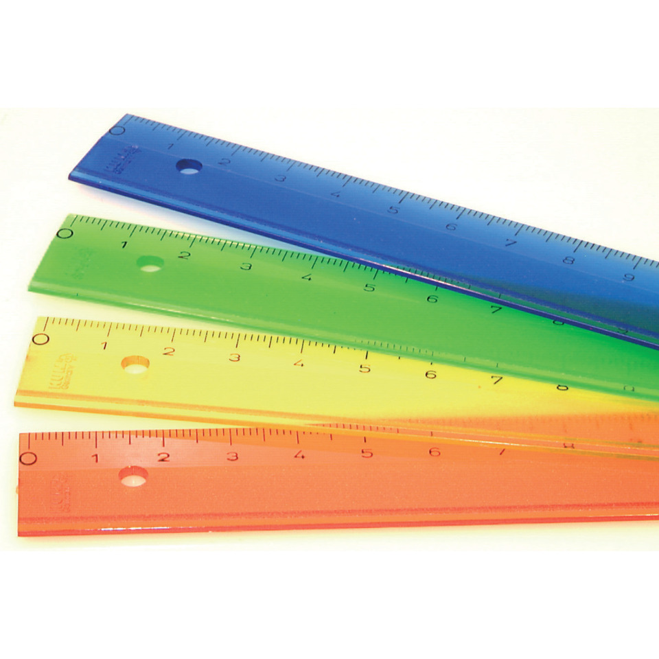 Lines de ruler, regla transparente, regla de colores, herramienta de medida, plástico transparente
