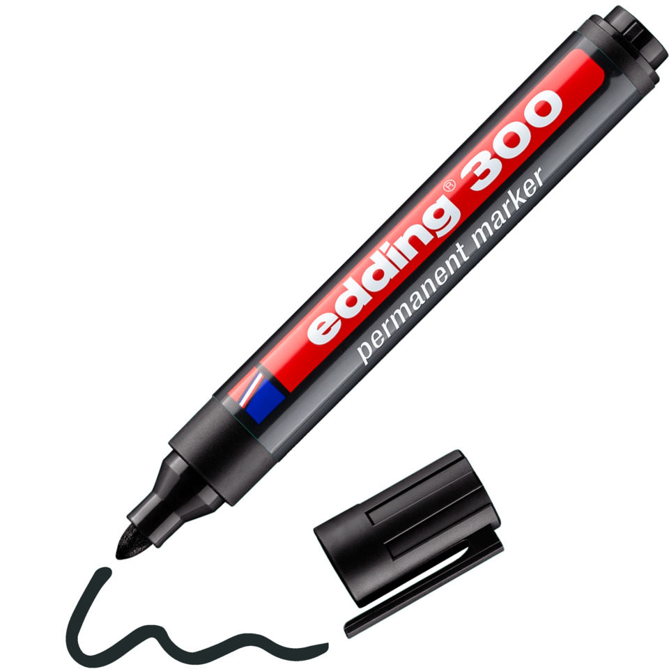 Permanent-Marker, Permanent marker, Filzstift, Marker, Schwarz, Permanentmarker, Filzstift, Marker-Spitze, schwarz?, roter Körper