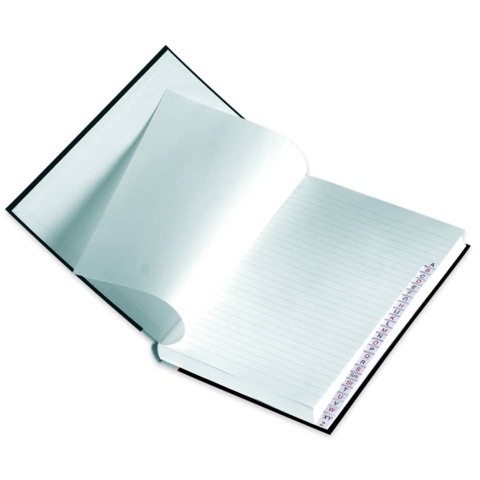 Notizbuch, Liniert, DIN A5, Spiralbindung, Alphabetregister