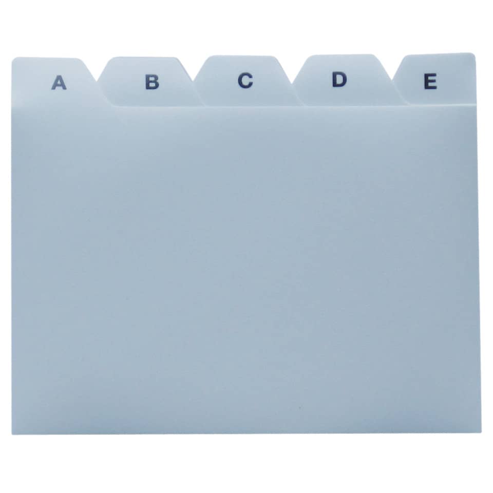 Indexkarte, Geteilter Trennstift, Papierordner, blaue Farbe, A–E Registerkarten