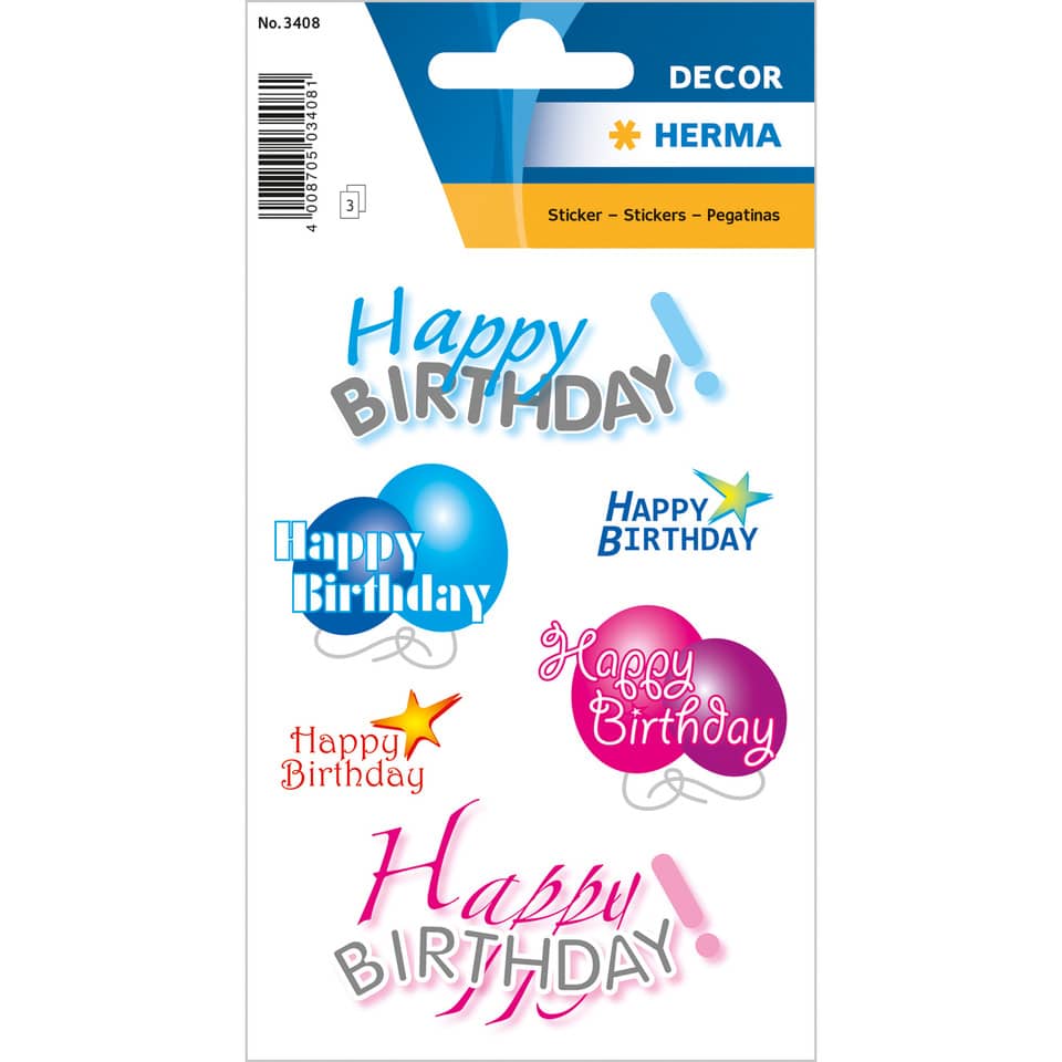stickers, Birthday stickers, Dekor, Ballon, Textaufkleber