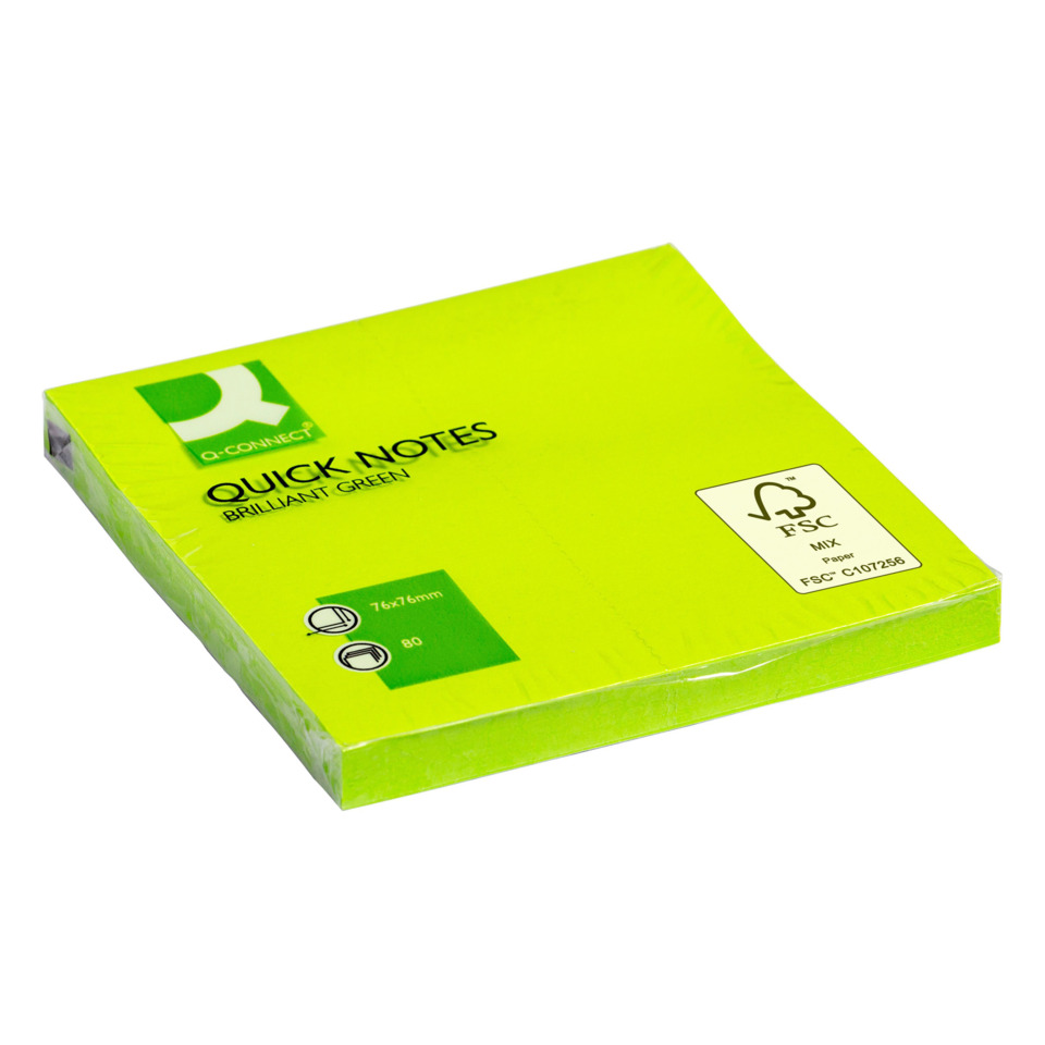 Notizblock, Brillantgrün, Klartext, DIN A6?, 80 Blatt