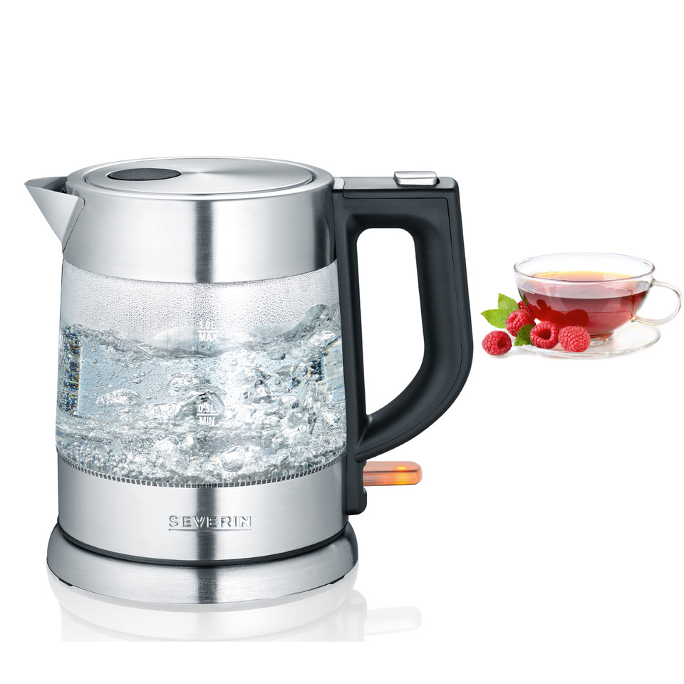 Kaffeekanne, Teekanne, Glasbehälter, Stahl, Wasserkocher