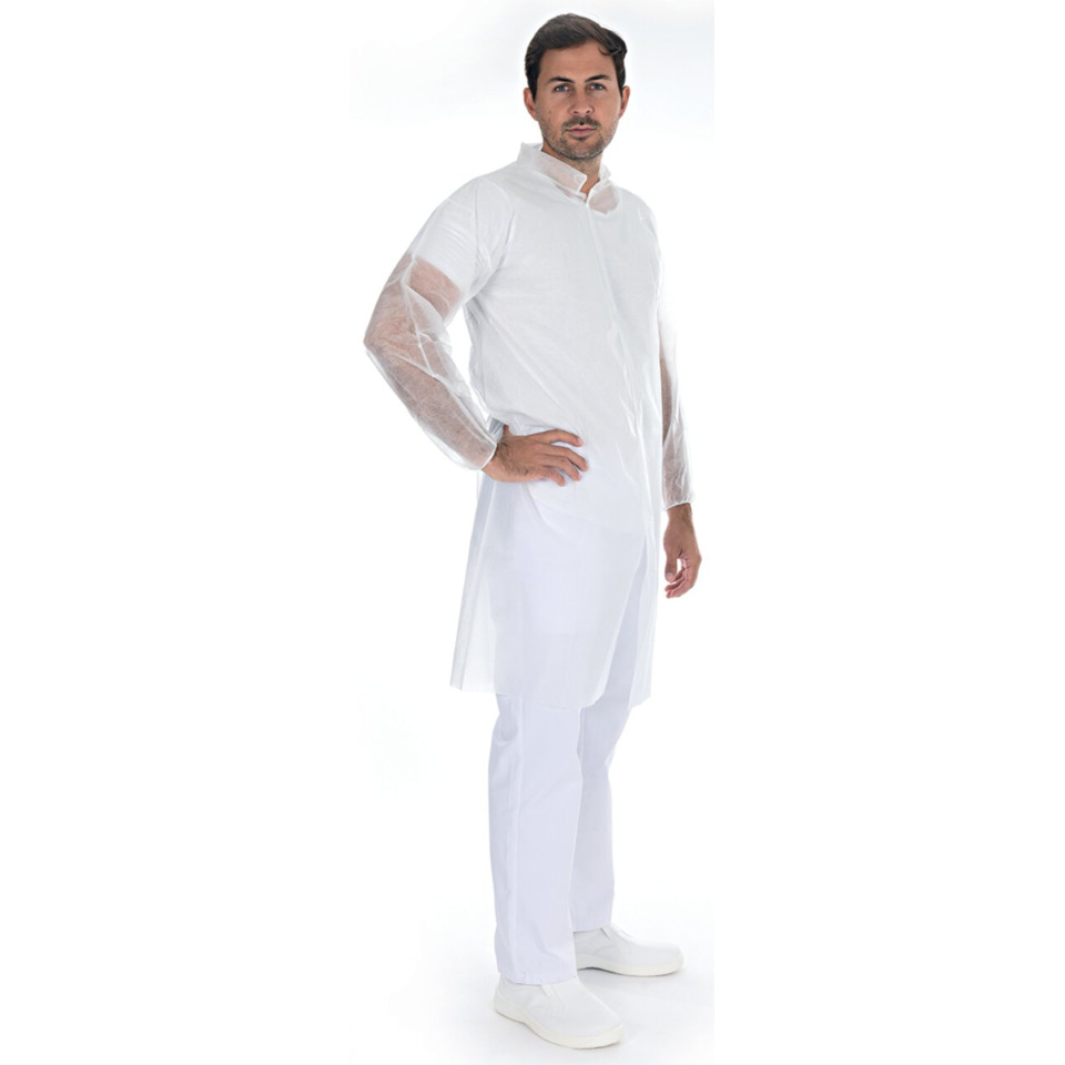 weiße shirt, Schutzkittel, ärmellose Netzärmel, Rundhals, unisex