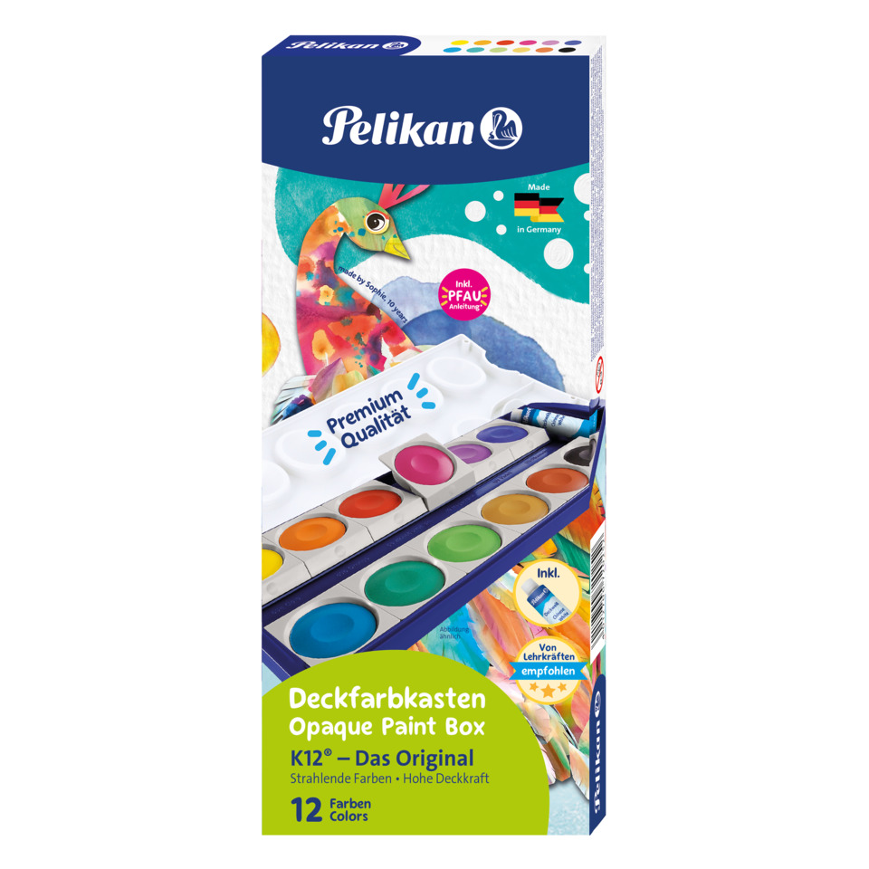Aquarellfarben, Aquarellkasten, 12 Farben, Deckfarbkasten, Farbenbox